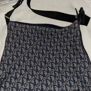 Navy blue and grey Dior side bag